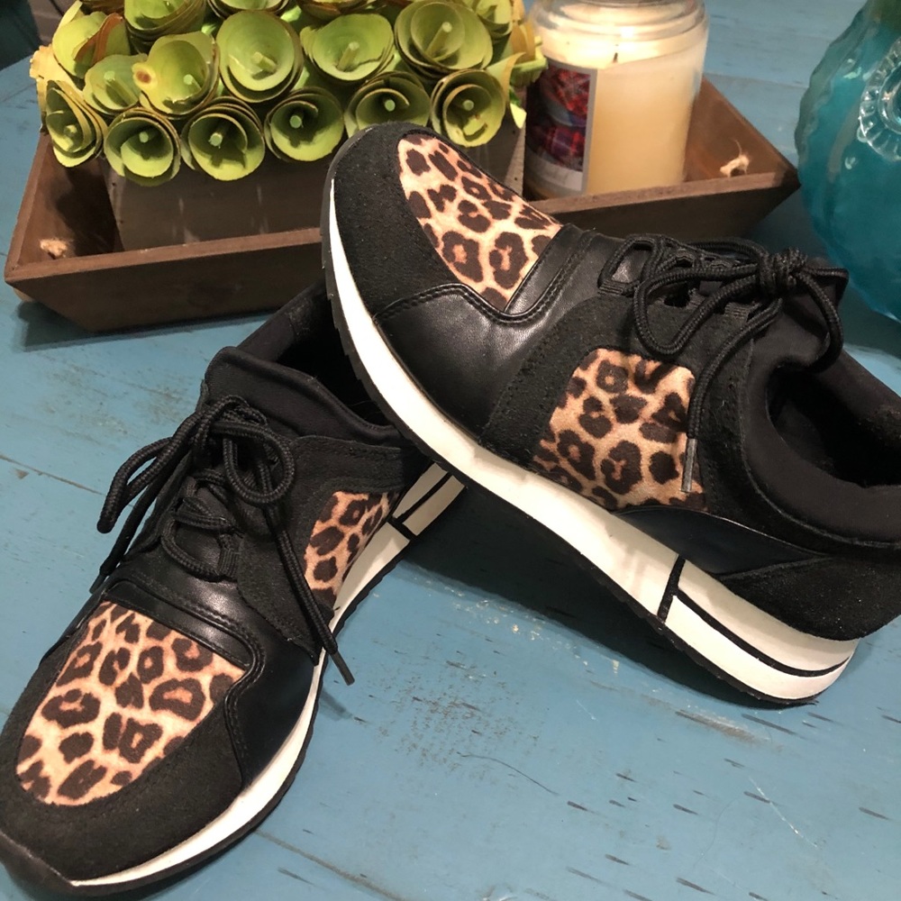 black cheetah sneakers